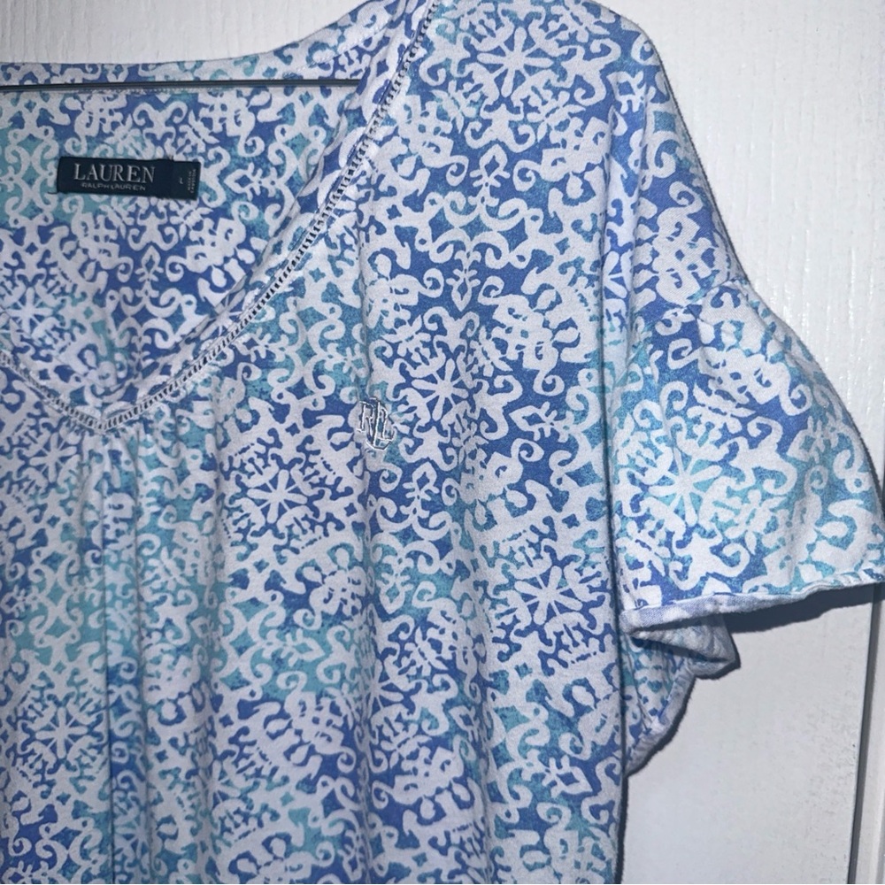 LAUREN Ralph Lauren Turquoise Women’s Top Size Large - Picture 5 of 9